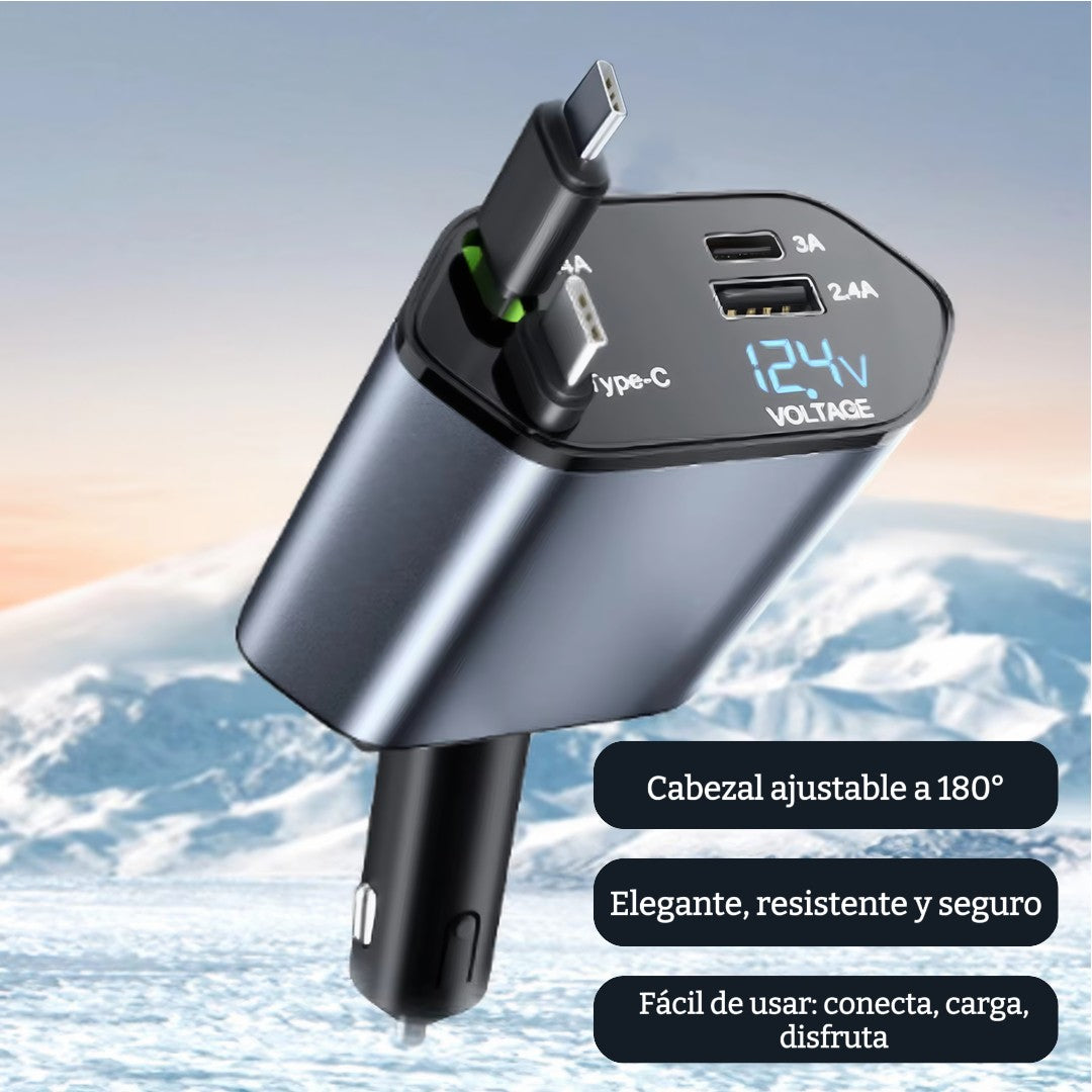 cargador para coche 4 en 1 - Carga rápida (120W)