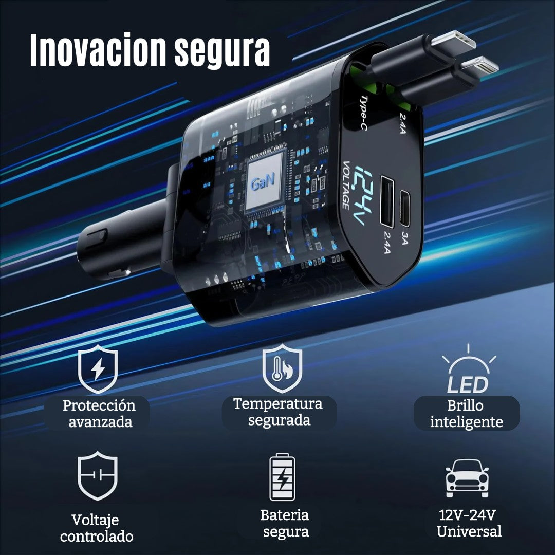 cargador para coche 4 en 1 - Carga rápida (120W)